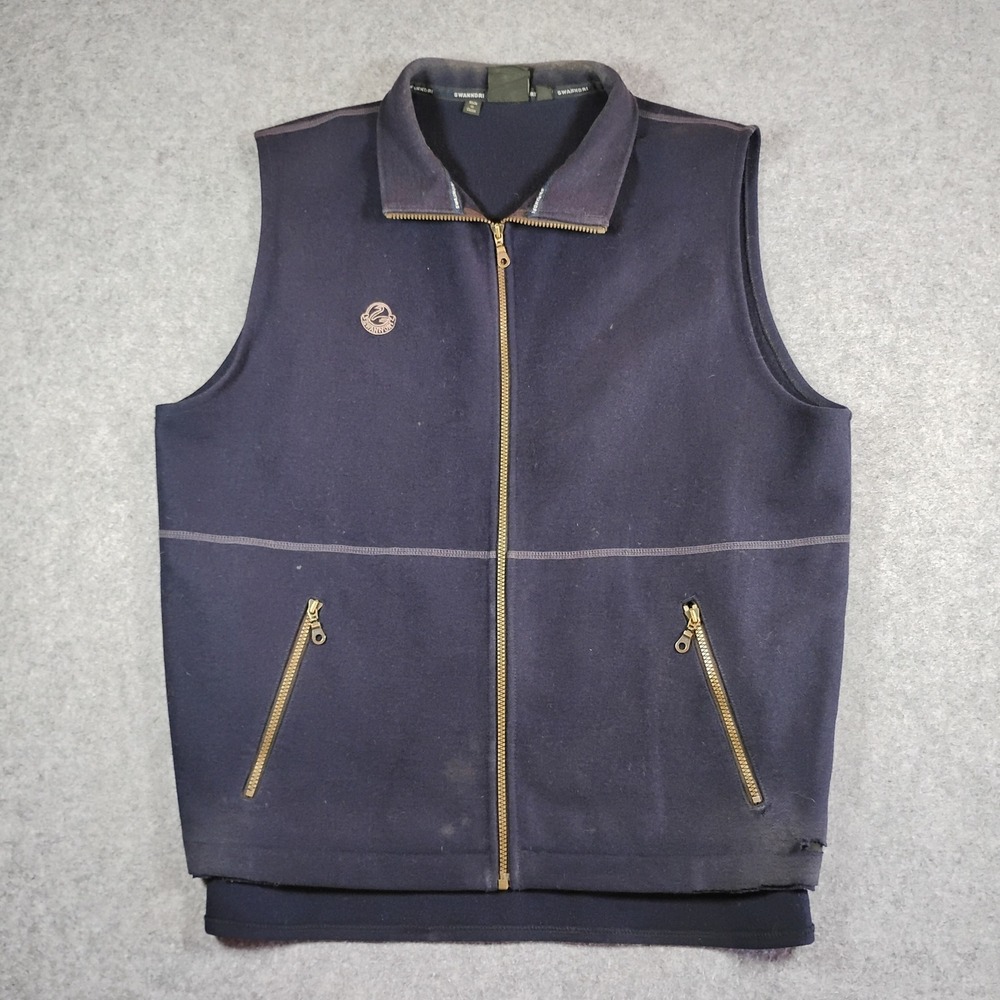 Swanndri Mens XL Wool Blend Full Zip Vest Navy Blue Gorpcore Outdoor Workwear